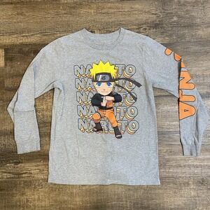 Nuruto‎ Uzumaki Long Sleeve Gray Shirt Boys Boy's XL 18-20